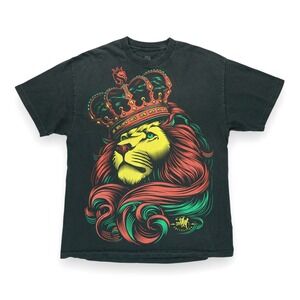 OG Abel Crown Rasta Lion T Shirt Men's Graphic Short Sleeve Crew Neck  Size XL